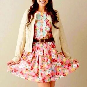 Matilda Jane Leah Floral Cotton Retro Dress With Pockets Size XS